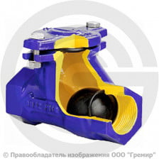 Клапан обратный шаровый чугунный муфтовый Ду-80 (3") Ру-16 ВР (ВН) (Т<80°С) шар сталь+NBR D-022S ABRA