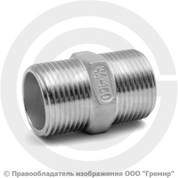 Ниппель нержавеющий AISI 316 НР (НАР) Ду-20 (3/4")