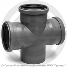 Крестовина PP-H одноплоскостная серая Дн 110-110-110 87гр б/нап в/к RTP (РосТурПласт) 2