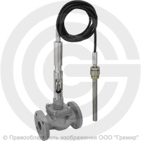 Регулятор температуры прямого действия РТПД чугунный фланцевый Ду-40 Ру-16 Kvy=25 м3/ч с термосистемой ТС-3 Энерготехномаш