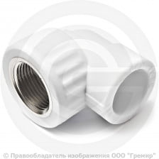 Угольник PP-R комбинированный белый ВР (ВН) Дн 20-1/2" 90гр Pro Aqua