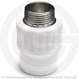 Муфта PP-R комбинированная белая НР (НАР) Дн 25-1/2" RTP (РосТурПласт)