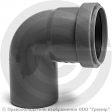 Отвод PP-H серый Дн 50 87гр б/нап в/к VALFEX