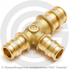 Тройник латунный переходной для PE-X труб Дн 20-16-16 GX151 Giacomini