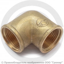 Уголок (угольник) латунный ВР (ВН) Ду-8 (1/4") STOUT