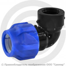 Отвод ПЭ компрессионный Дн 20-1/2" 90гр Ру-16 ВР (ВН) VALFEX