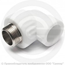 Угольник PP-R комбинированный белый НР (НАР) Дн 32-3/4" 90гр Pro Aqua