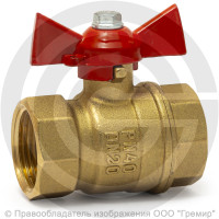 Кран латунный Ду-20 (3/4") Ру-40 ВР (ВН) муфтовый бабочка VALFEX 11Б27фт1М Кран латунный Ду-20 (3/4") Ру-40 ВР (ВН) муфтовый бабочка VALFEX 11Б27фт1М