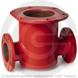 Подставка пожарная двойная фланцевая ППДФ стальная Ду 65-65 Ру-10 КЗСД