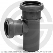 Тройник PP-H серый Дн 40-40 87гр б/нап в/к VALFEX