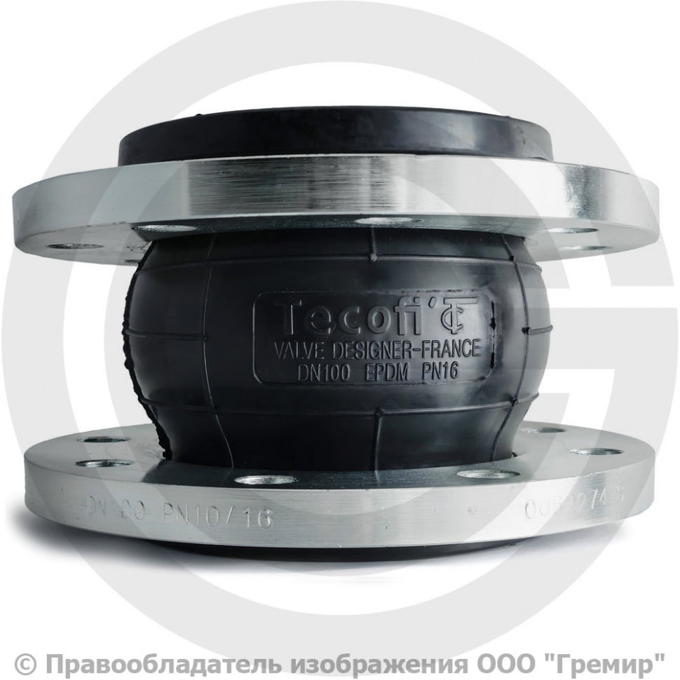 Виброкомпенсатор Ду 100 Ру 16 Tecofi DI7240N EPDM резиновый фланцевый ...