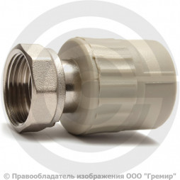 Соединитель PP-R серый с накидной гайкой Дн 25-3/4" Wavin Ekoplastik