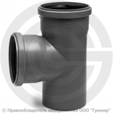 Тройник PP-H серый Дн 110-110 87гр б/нап в/к VALFEX