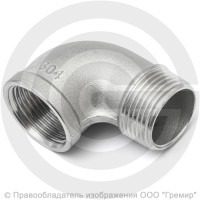 Отвод резьбовой (угольник) нержавеющий AISI 316 НР-ВР (НАР-ВН) Ду-8 (1/4")