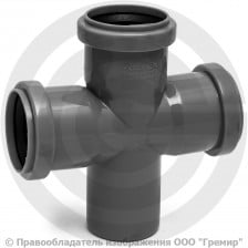 Крестовина PP-H одноплоскостная серый Дн 50-50-50 87гр б/нап в/к VALFEX