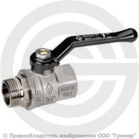 Кран латунный Ду-50 (2") Ру-20 ВР-НР (ВН-НАР) никель рычаг Bugatti серия 915