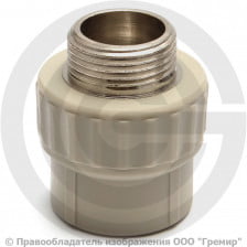 Муфта PP-R комбинированная серая НР (НАР) Дн 32-1" Wavin Ekoplastik