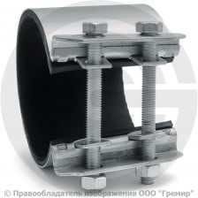 Хомут ремонтный односторонний оцинкованный Ду-65 (Дн 74-82) L=70мм Benarmo Краб