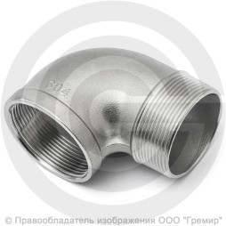 Отвод резьбовой (угольник) нержавеющий AISI 316 НР-ВР (НАР-ВН) Ду-50 (2")