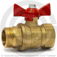 Кран латунный Ду-15 (1/2") Ру-40 ВР-НР (ВН-НАР) бабочка VALFEX 11Б27фт1М Кран латунный Ду-15 (1/2") Ру-40 ВР-НР (ВН-НАР) бабочка VALFEX 11Б27фт1М