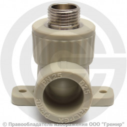 Водорозетка PP-R серая НР (НАР) Дн 20-1/2" 90гр Pro Aqua