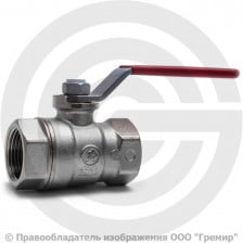 Кран латунный Ду-20 (3/4") Ру-5 ВР (ВН) никель полнопроходной желтый рычаг Giacomini R950