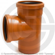 Тройник НПВХ (ПВХ) с раструбом коричневый Дн 160-110 87гр б/нап в/к Aquaviva