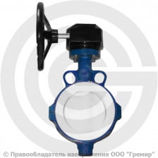 Затвор дисковый поворотный межфланцевый с редуктором Ду-150 Ру-16 PTFE с нержавеющим диском Tecofi VP4449R-08PTFE