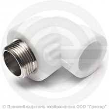 Угольник PP-R комбинированный белый НР (НАР) Дн 32-3/4" 90гр Китай