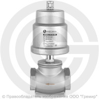 Клапан запорно-регулирующий нержавеющий НЗ Ду-20 (3/4") Ру-16 ВР (ВН) Kvs=6,7м3/ч с нержавеющим пневмоприводом 50мм PV Helver