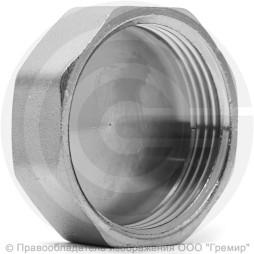 Заглушка латунная ВР (ВН") Ду-32 (1 1/4") никель LD