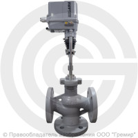 Клапан регулирующий трехходовой смесительный чугунный фланцевый Ду-20 Ру-16 Kvy=5 м3/ч с электроприводом Regada ST mini 220В без датчика Энерготехномаш