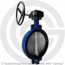 Затвор дисковый поворотный межфланцевый с редуктором Ду-350 Ру-10 EPDM HT с чугунным диском Tecofi VPE4408-08EP