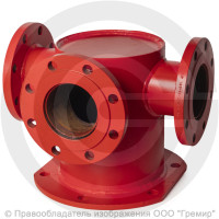 Тройник с пожарной подставкой фланцевый ППТФ стальной Ду 125-80 Ру-16 КЗСД Тройник с пожарной подставкой фланцевый ППТФ стальной Ду 125-80 Ру-16 КЗСД