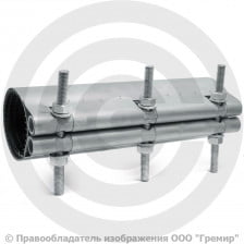 Хомут ремонтный односторонний нержавеющий Ду-100 L=200мм