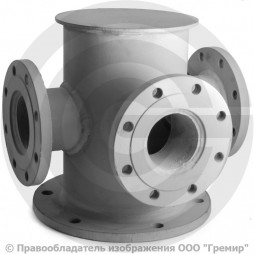 Тройник с пожарной подставкой фланцевый ППТФ стальной Ду 300-300
