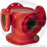 Крест с пожарной подставкой фланцевый ППКФ стальной Ду 600-125 Ру-16 КЗСД Крест с пожарной подставкой фланцевый ППКФ стальной Ду 600-125 Ру-16 КЗСД