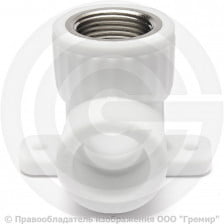 Угольник PP-R комбинированный белый НР (НАР) Дн 20-3/4" с креплением RTP (РосТурПласт)