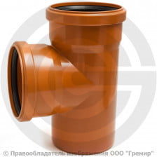 Тройник НПВХ (ПВХ) с раструбом коричневый Дн 400-400 87гр б/нап в/к Ostendorf KGEA