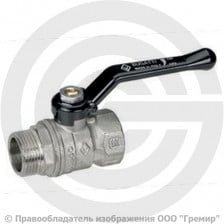 Кран латунный Ду-20 (3/4") Ру-25 ВР-НР (ВН-НАР) никель рычаг Bugatti серия 605