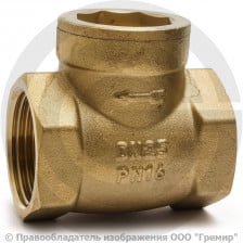 Клапан обратный поворотный латунный Ду-80 (3") Ру-16 ВР (ВН) (Т<100°С) Китай