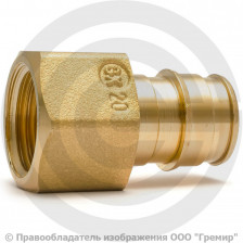 Муфта латунная для PE-X труб Дн 25-1" ВР (ВН) РОС