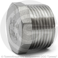 Заглушка нержавеющая AISI 304 6-ти гранная НР (НАР) Ду-10 (3/8") Заглушка нержавеющая AISI 304 6-ти гранная НР (НАР) Ду-10 (3/8")