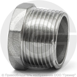 Заглушка нержавеющая AISI 304 6-ти гранная НР (НАР) Ду-15 (1/2")