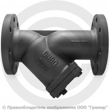 Фильтр сетчатый Y-образный чугунный фланцевый Ду-350 Ру-16 (Т<200°С) со сливной пробкой Ридан ФСФ