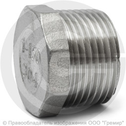 Заглушка нержавеющая AISI 304 6-ти гранная НР (НАР) Ду-32 (1 1/4")