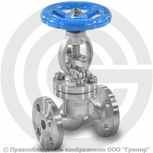 Клапан запорный нержавеющий фланцевый Ду-65 Ру-40 (Т<250°С) 15нж22нж Китай