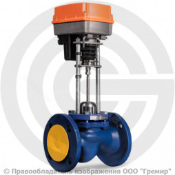 Клапан запорно-регулирующий односедельный чугунный фланцевый Ду-20 Ру-16 Kvs=2.5 м3/ч с электроприводом 3-х позиционным TSL-1600-25-1-230-IP67 230В TRV Теплосила