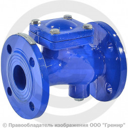 Клапан обратный шаровый чугунный фланцевый Ду-125 Ру-16 (Т<80°С) шар сталь+NBR Benarmo