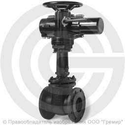 Задвижка чугунная фланцевая Ду-150 Ру-10/16 (Т<225°С) 30ч906бр ЛМЗ с электроприводом Benarmo-А.150/24 (380 В)